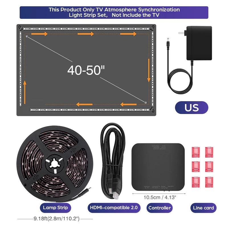 Nouveau rétroéclairage Led TV ambiante 4K Boîte de synchronisation d’appareils compatibles HDMI
