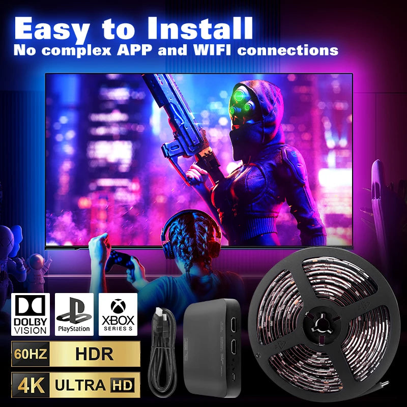 Nouveau rétroéclairage Led TV ambiante 4K Boîte de synchronisation d’appareils compatibles HDMI
