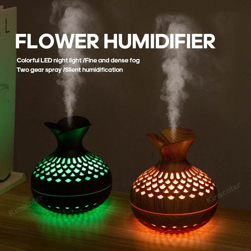 Humidificateur à grain de bois 300ml USB Diffuseur d’arôme