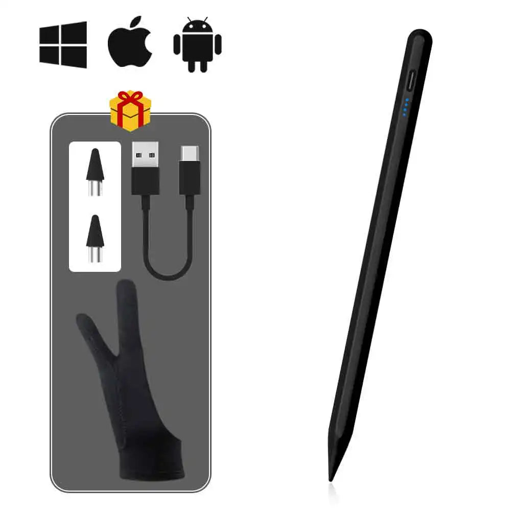 Stylet Universel | Smartphone, Tablette, Ordinateur iOS Android Windows avec Étui de transport | Absorption magnétique Charge rapide