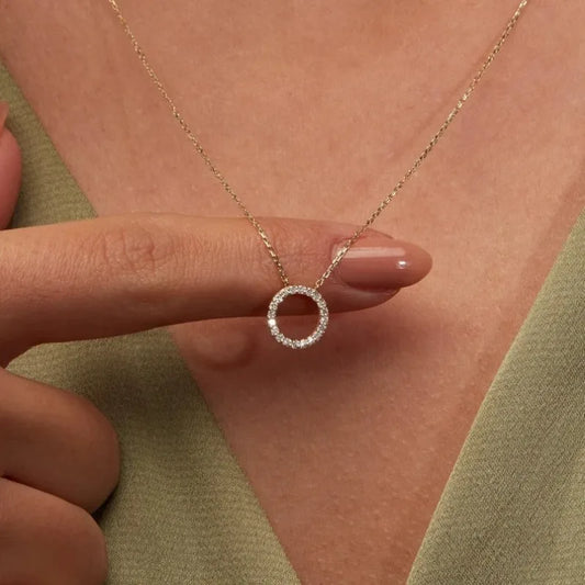 Bijoux élégants Collier pendentif Cercle en cristal
