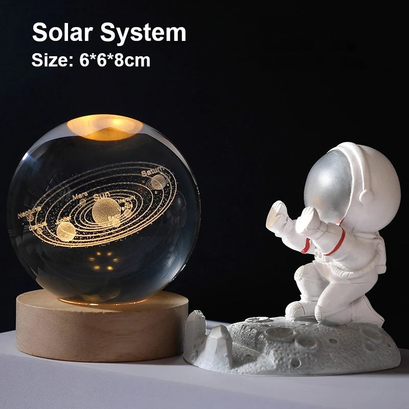 Veilleuse LED Voie Lactée Galaxie Système solaire Boule de cristal