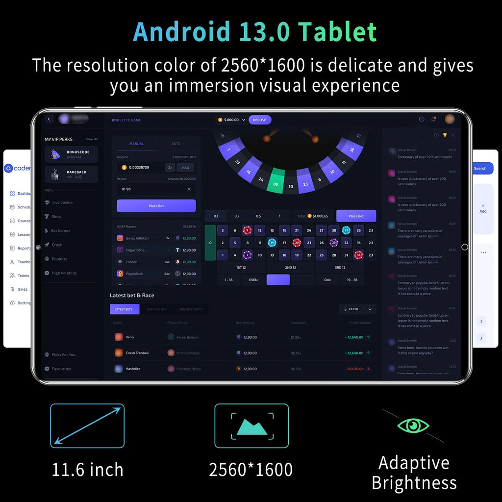 2025 Tablet 5G 11.6 inch Android 13.0 Dual Cameras Dual Sim Wifi Type-c