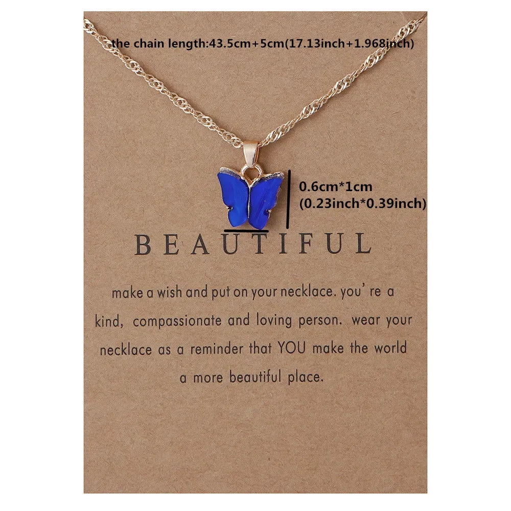 Bijoux Collier pendentif Papillon