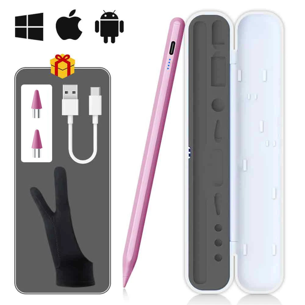 Stylet Universel | Smartphone, Tablette, Ordinateur iOS Android Windows avec Étui de transport | Absorption magnétique Charge rapide