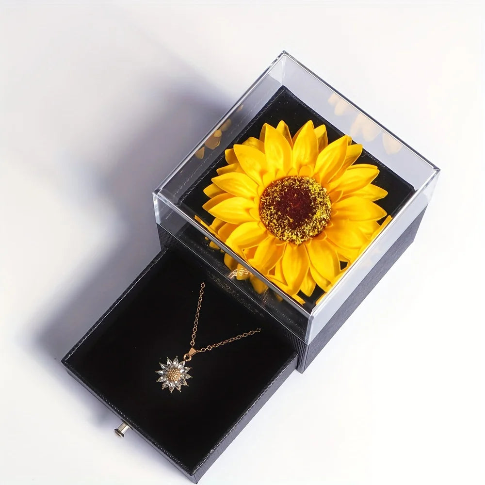 Ensemble cadeau élégant de Collier Tournesol