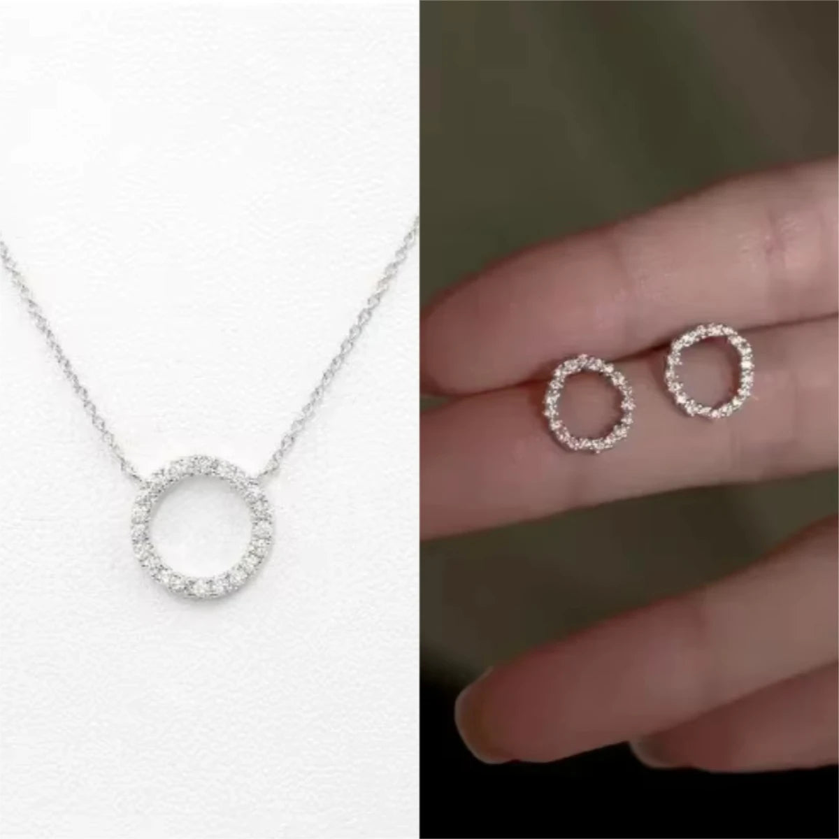 Bijoux élégants Collier pendentif Cercle en cristal