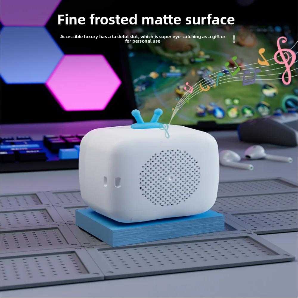 Mini haut-parleur Bluetooth multifonctionnel portable, musique, album photo, réveil, appel, minuterie/calculatrice, etc.