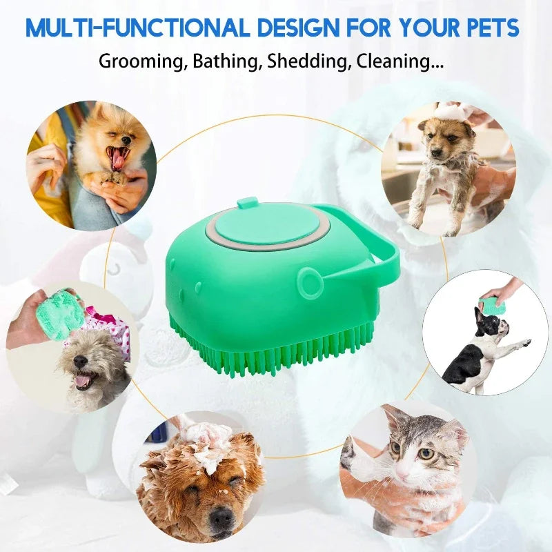 Brosse shampooing pour chien de compagnie  80ml toilettage silicone souple