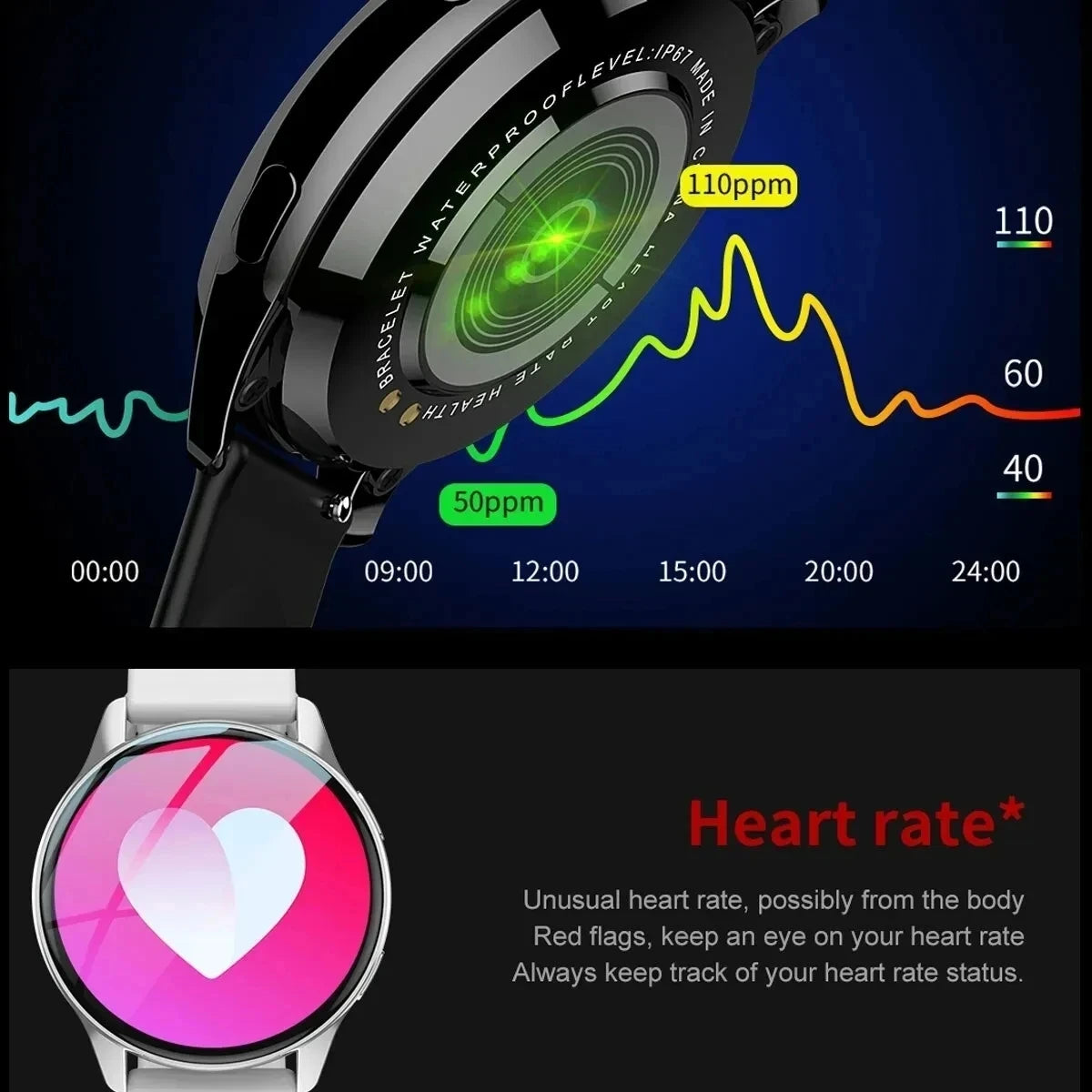 Smart Watch Santé Bluetooth Fitness - Androïde & IOS