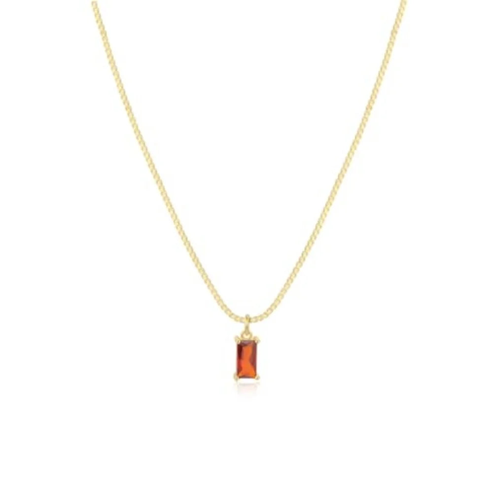 MEDFOLY Collier de pendentif Pierre de naissance plaqué or hypoallergénique zircone cubique