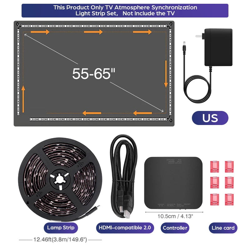 Nouveau rétroéclairage Led TV ambiante 4K Boîte de synchronisation d’appareils compatibles HDMI