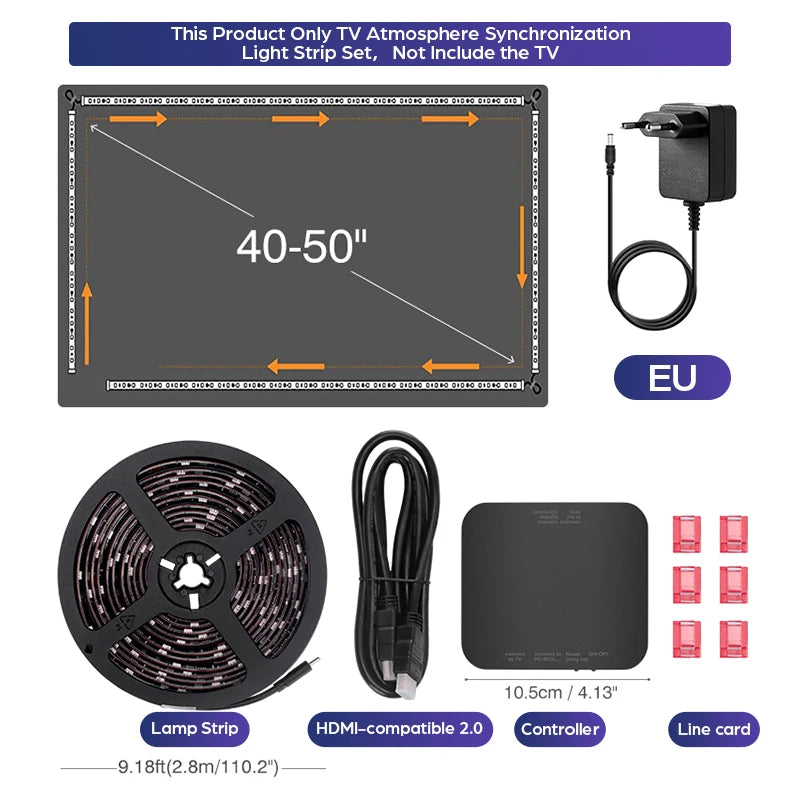 Nouveau rétroéclairage Led TV ambiante 4K Boîte de synchronisation d’appareils compatibles HDMI