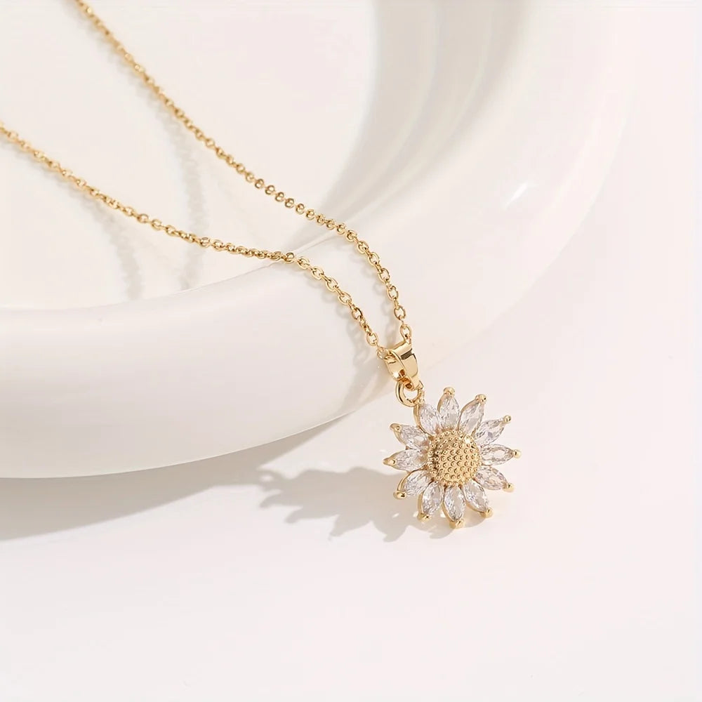 Ensemble cadeau élégant de Collier Tournesol