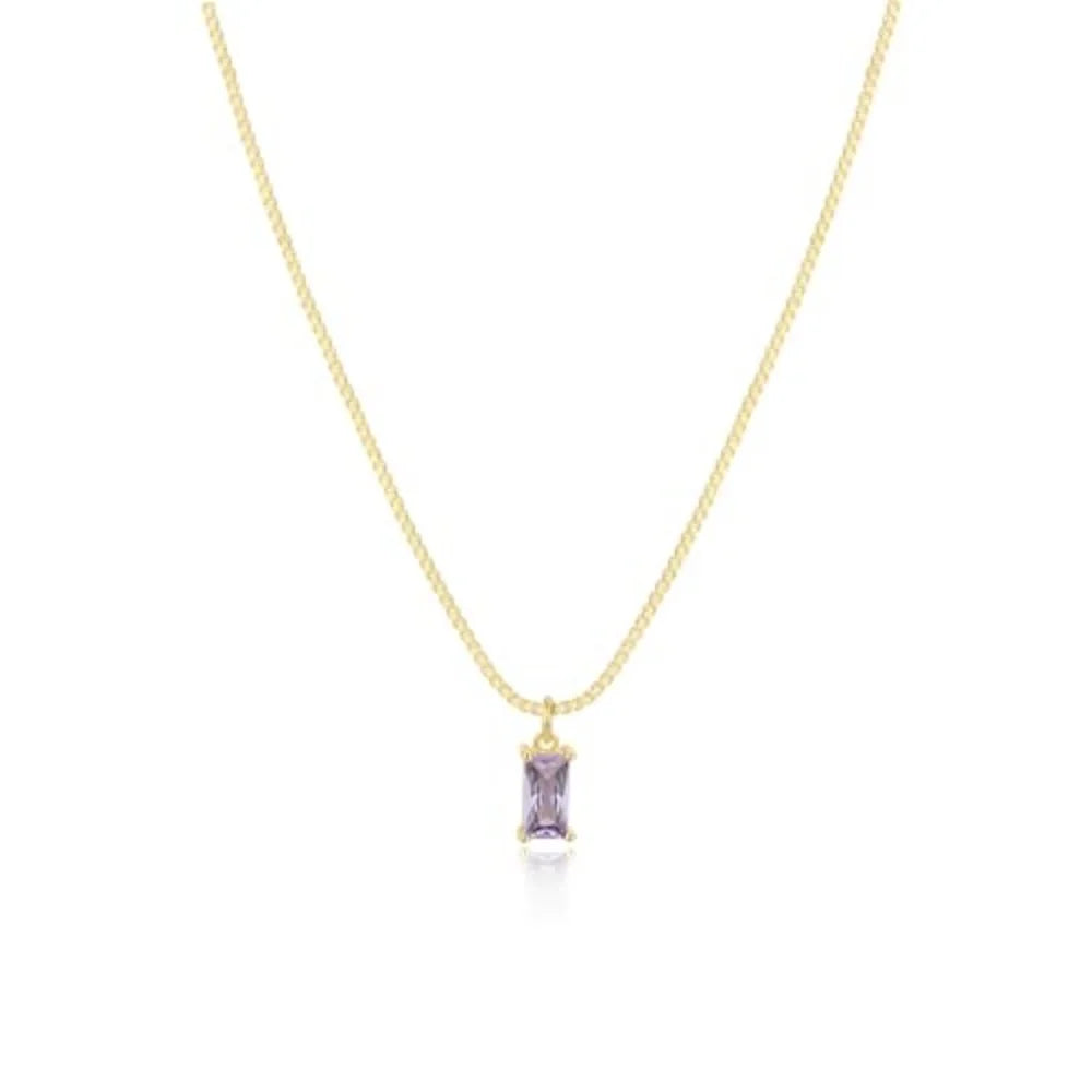 MEDFOLY Collier de pendentif Pierre de naissance plaqué or hypoallergénique zircone cubique