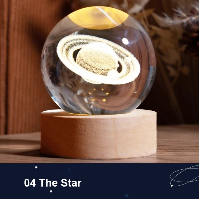Veilleuse LED Voie Lactée Galaxie Système solaire Boule de cristal