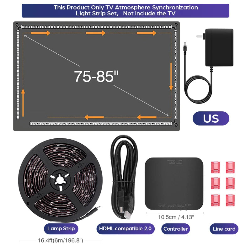 Nouveau rétroéclairage Led TV ambiante 4K Boîte de synchronisation d’appareils compatibles HDMI